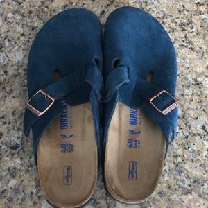 Birkenstock Boston Suede Clog Nay Sz 40